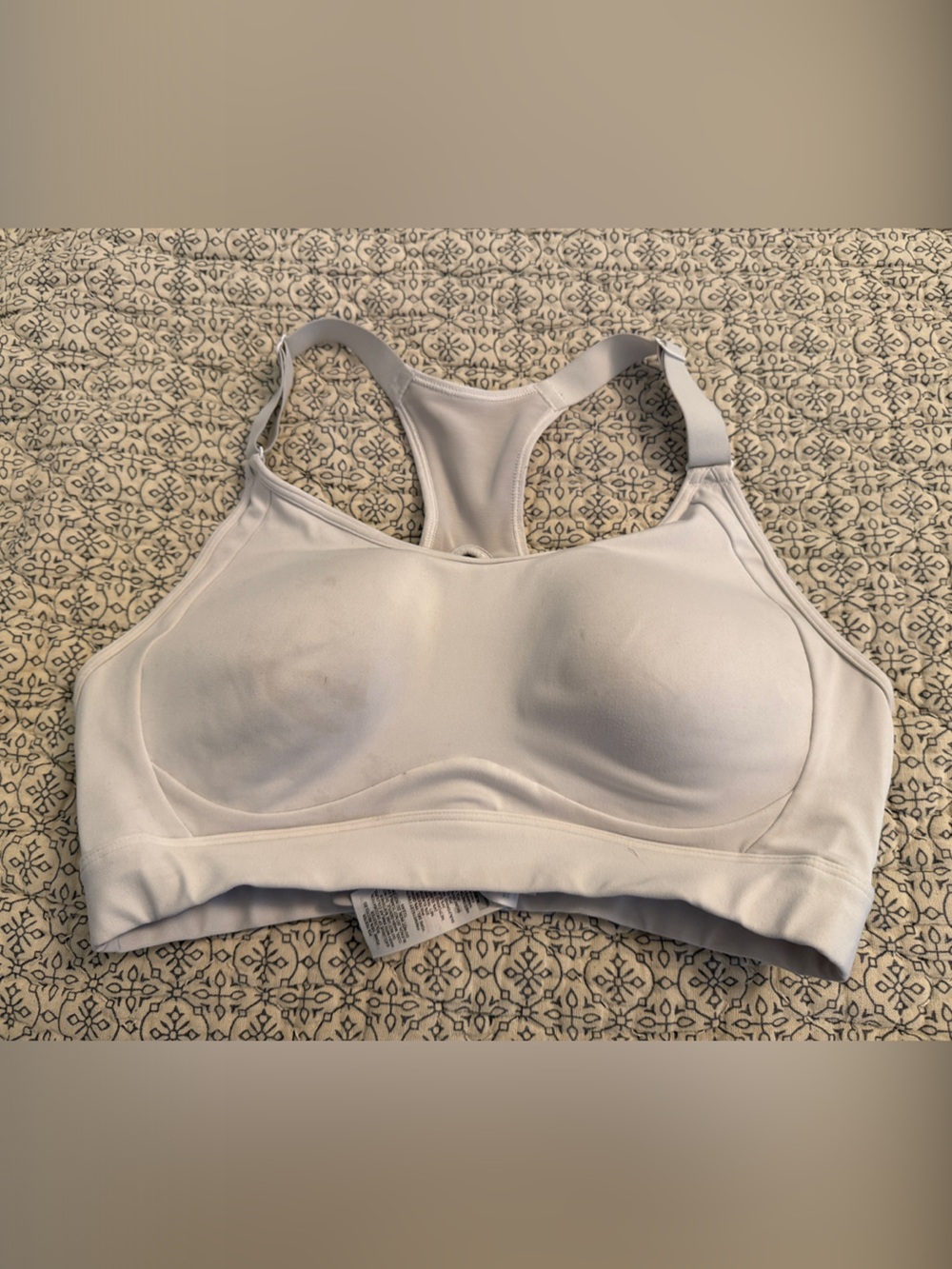 Gymshark White Padded Racerback Sports Bra